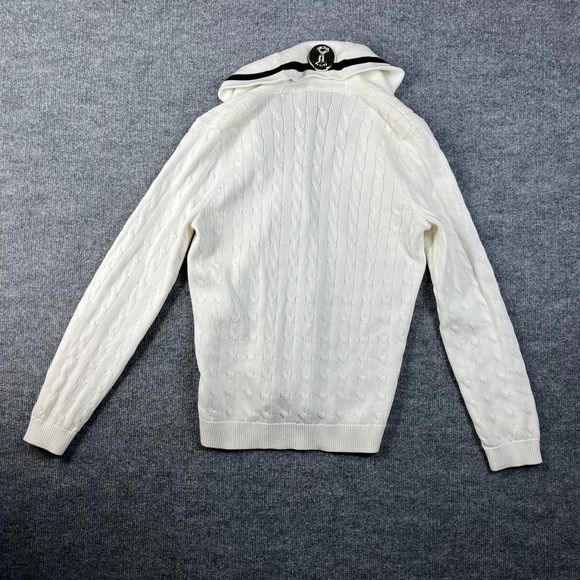 LRL Ralph Lauren Active Cable-Knit Cardigan Women's Ivory Button Sweater - XL - Picture 9 of 13